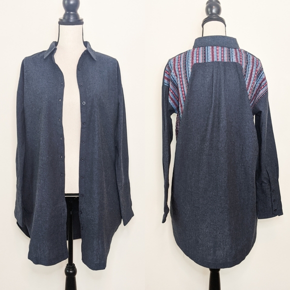 NWT Oddi Contrast Yoke Shirt Jacket - Picture 1 of 6